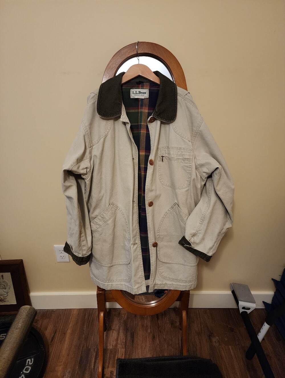 Vintage L.L.Bean 90's beige chore coat